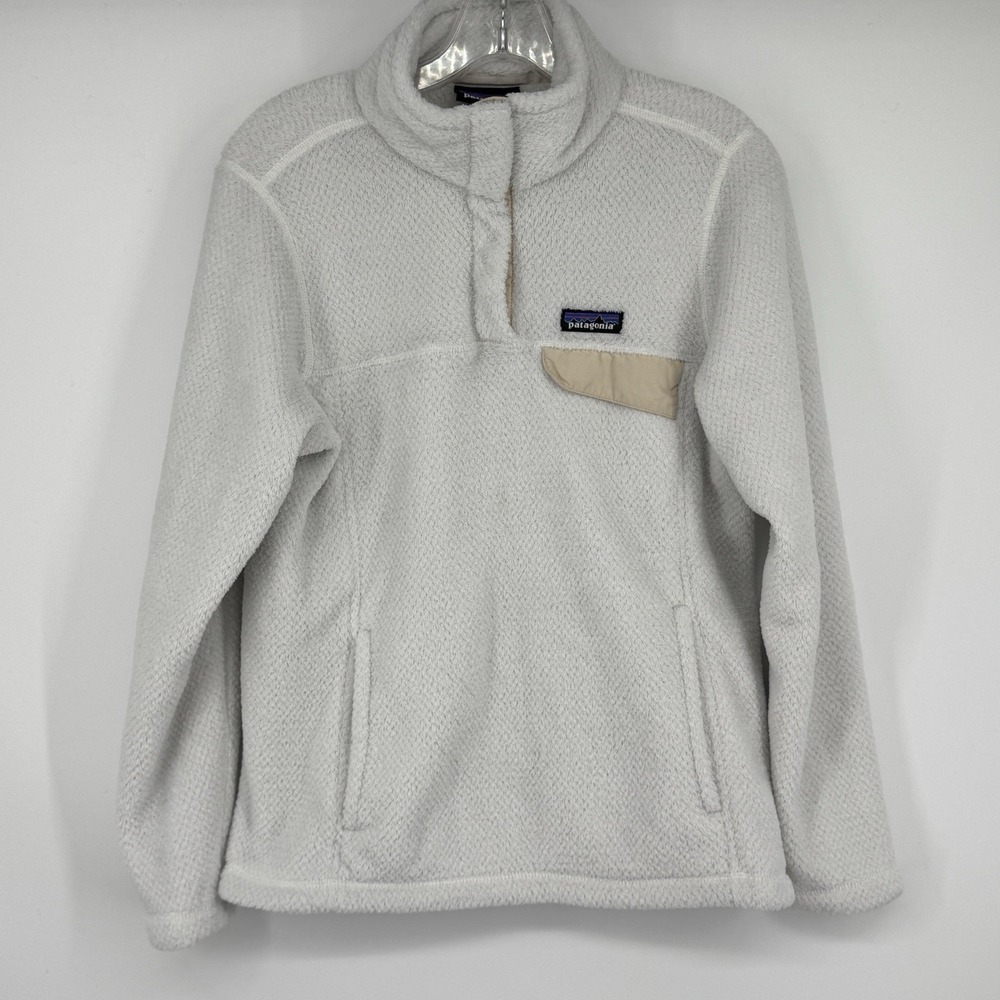 Patagonia Re-Tool Snap-T Fleece Pullover M Ivory Coastal Gorpcore Cozy Polartec